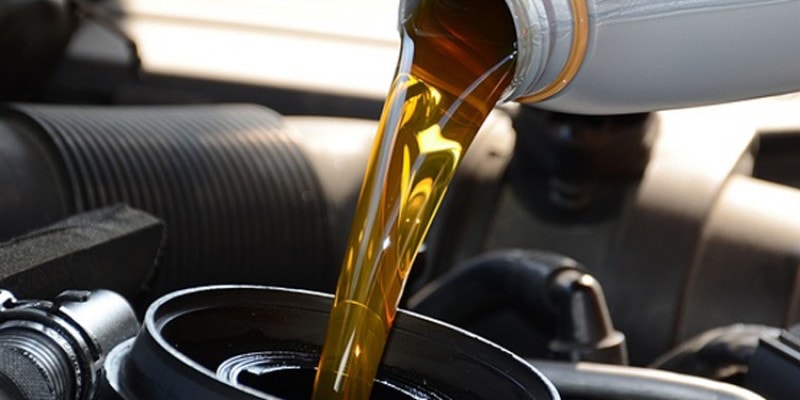 New motor oil is amber in color.